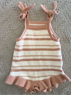 Baby Girl Knit Striped Sleeveless Romper, One Piece, 3-6 mo, Summer/Spring